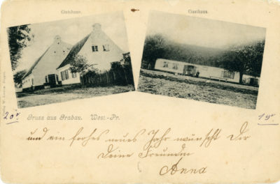 „Gruss aus Grabau/ West. Pr” (Pozdrowienia z Grabówka. Prusy Zachodnie) – gospoda